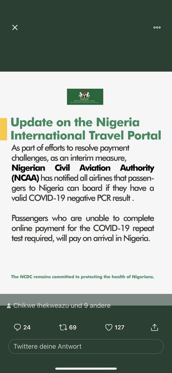 AkitoyeNicole's tweet photo. @Sabswelt @NCDCgov @Fmohnigeria @FMICNigeria @NOA_Nigeria @GarShehu @FAAN_Official @cacovidng @PTFCOVID19 Wooow see what they posted now 🤦🏾‍♀️ https://t.co/PkAojmXxMK
