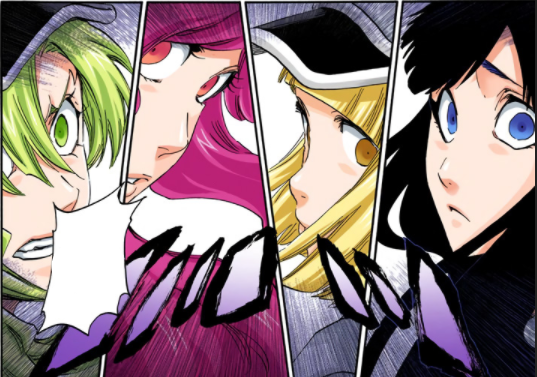 CONCLUSIONPendant l'arc Guerre Sanglante les Quincys girls auront eux de nombreux adversaire comme Komamura,Ichigo ou Mayuri et bien que ce soit tous des défaites, le groupe a réussi à marquer les esprits par leurs personnalité atypique et marquante.