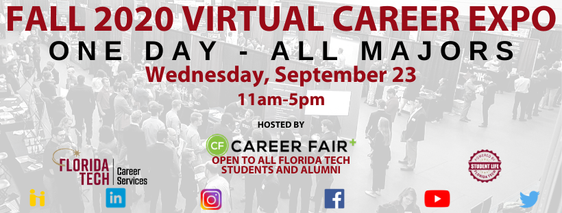 FITforaJob's tweet photo. VIRTUAL CAREER EXPO SEPTEMBER 23 FROM 11am to 5pm!
Make your appointment to meet with an employer today on the Career Fair Plus, https://t.co/psiXtVNNAe!

Don't miss out on this amazing opportunity! 

#fitforajob #floridatech #floridatechcareerservices #gopanthers https://t.co/TIyh9pqPNR