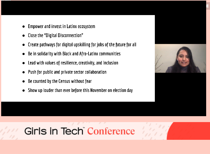 A lot of untapped talent with the potential of developing amazing tech and thrive! We are not just choosing our future... we are creating it! @GirlsinTech #Conference. Lili Gangas giving an inspiring talk. #AI #hope #vote #ethics #latinx @GirlsinTech_CL