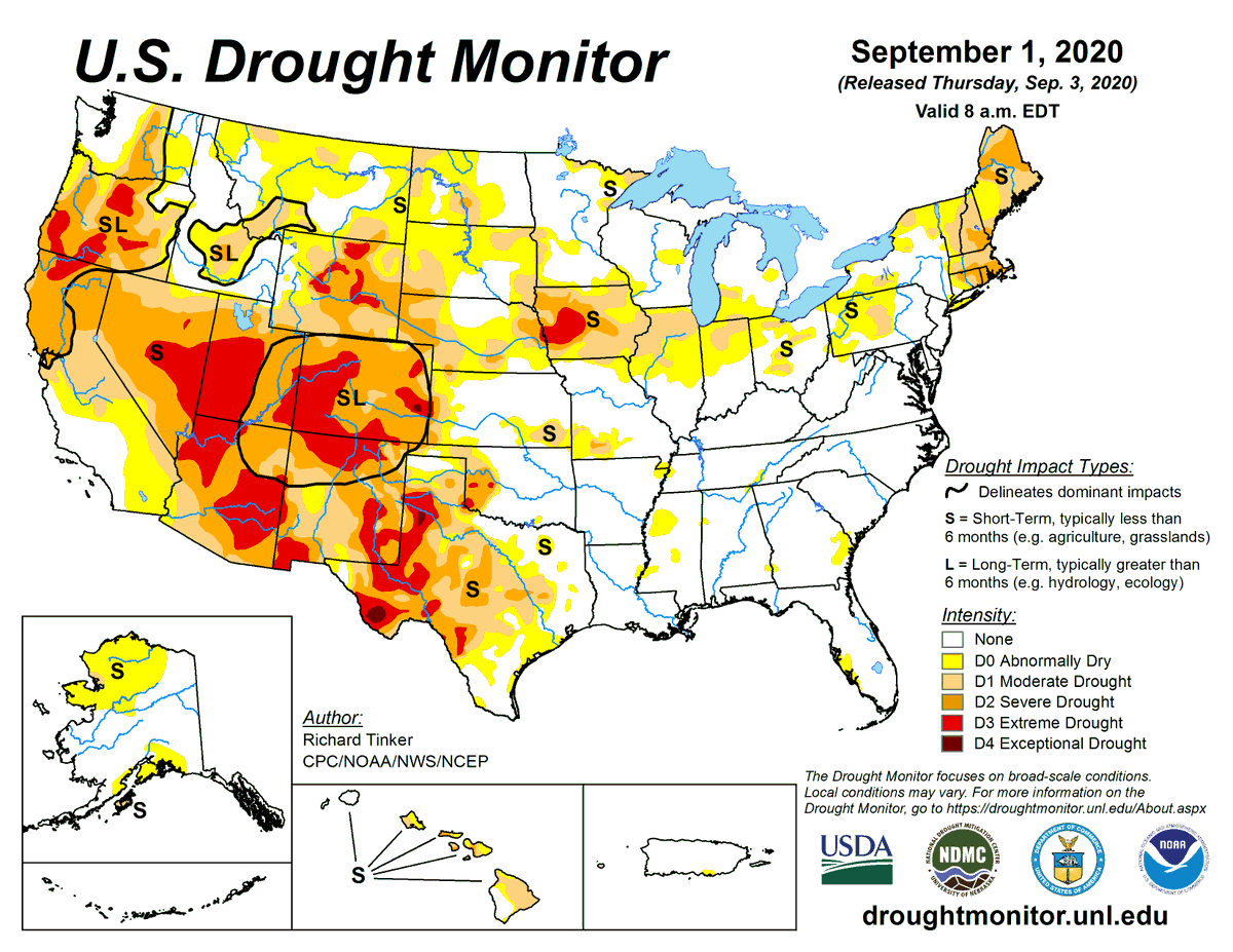 #3 would be the widespread drought across the SW United States and the forecast (at least for this month) to either maintain or worsen over most areas. 3/8