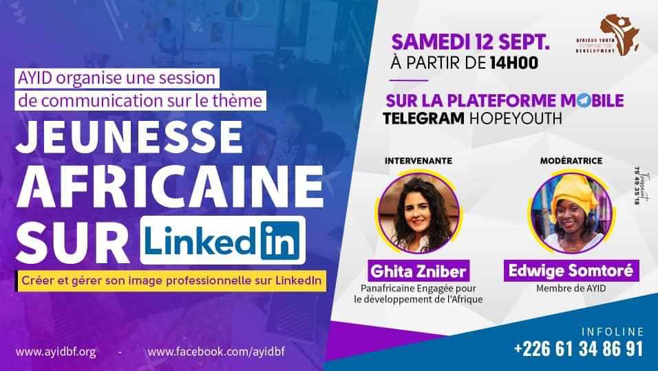 AfricanYouthIn1's tweet photo. Nous aurons une session d'information sur comment gérer son image professionnelle sur Linkedin ce samedi à 14h
Rejoignez nous sur Hopeyouth
via ce lien si cela vous intéresse: 

https://t.co/CZHJYK8UK9

#Promoting a sustainable social change in Africa through youth action https://t.co/lbWmyq1ENg
