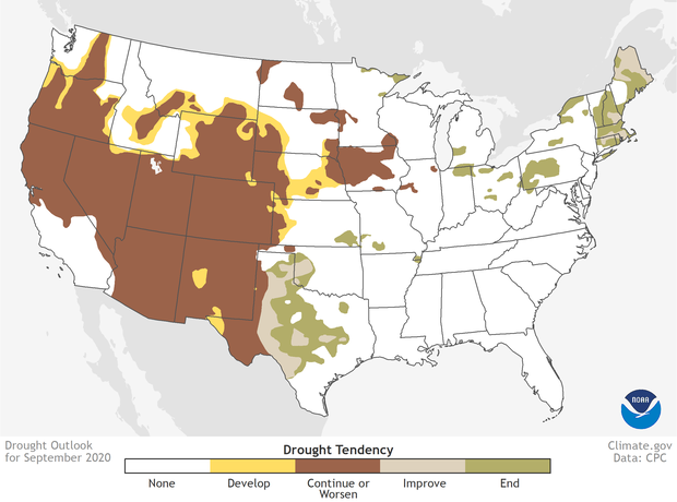 #3 would be the widespread drought across the SW United States and the forecast (at least for this month) to either maintain or worsen over most areas. 3/8