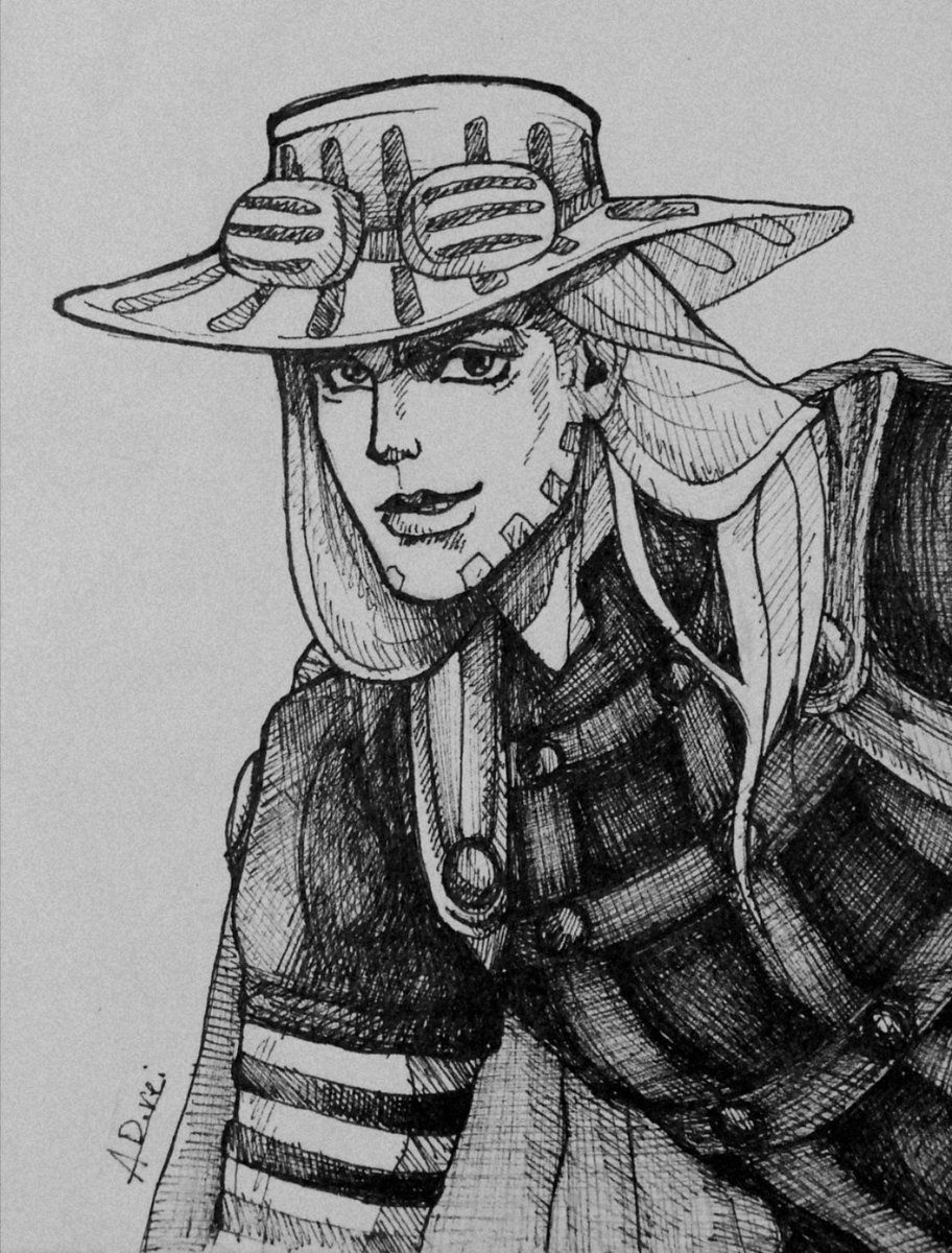 ArthurianDrei's tweet photo. #MyArt #Line #Drawing #Black #Sketch #JoJo #JoJoReferens #jojobizareadventure #JyroZeppeli #Jyro #Jojo7 https://t.co/f8Ge4zKyXI