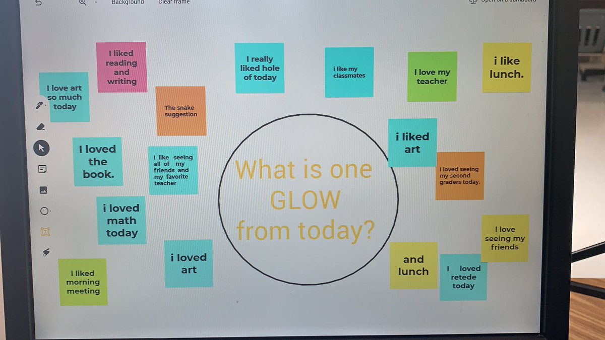 MsWarnerTeaches's tweet photo. At today’s closing circle we brainstormed a class name and then shared something positive from the day on Jamboard. I can feel our classroom community forming already!!! 💞#lovebeforelearning #mindsetmatters #secondgrade https://t.co/PFSp62ekNB
