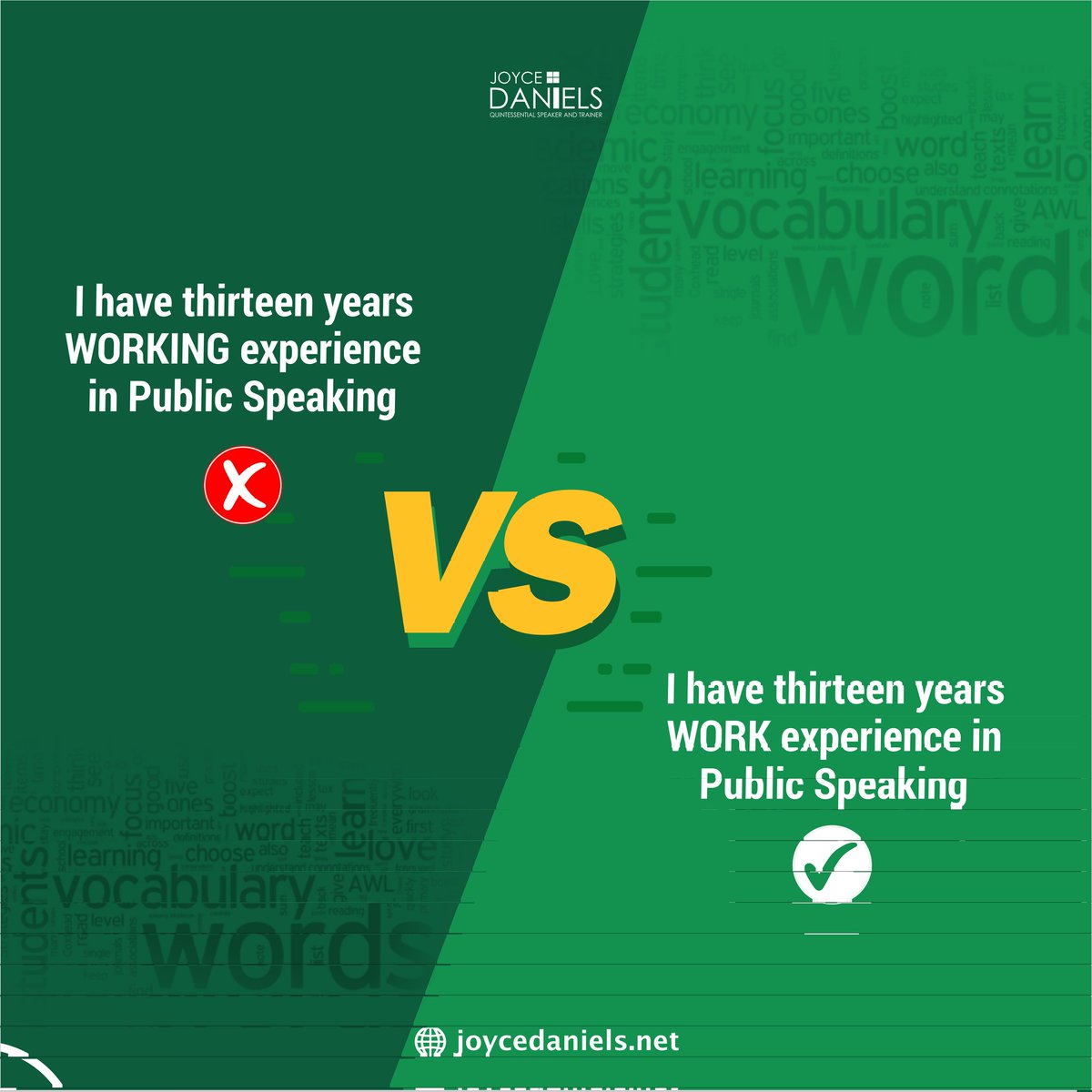 iamjoycedaniels's tweet photo. Many people have more than thirteen years work experience committing this error 🤔
Today, receive deliverance! Amem?
#WordWednesday #GrammarPoint #learndaily #Grammar #grammaticalerrors #QueenOfTalk #JoyceTheTitaniumDaniels #JoyceToTheWorld https://t.co/z5QE1DswpJ