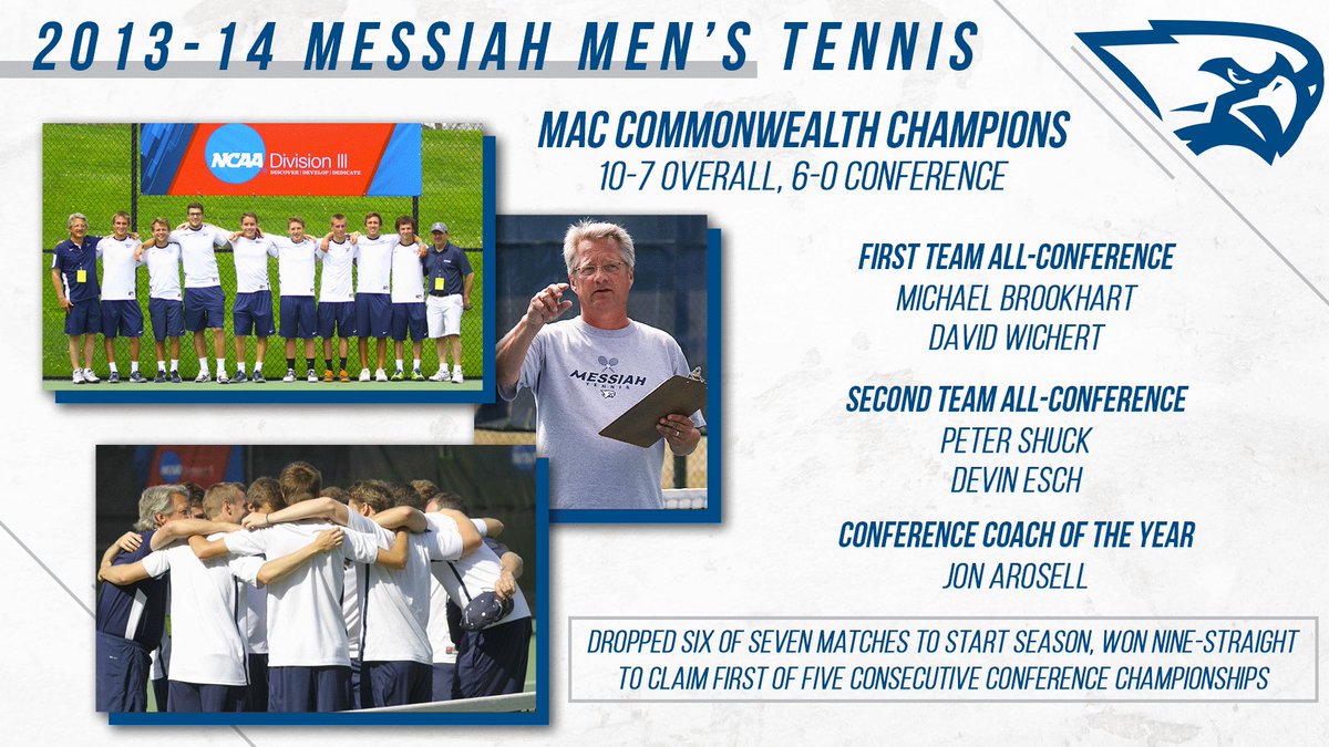 MessiahSports's tweet photo. Welcome to our first installment of “Season in Review!” Today we’ll feature the 2013-14 #MessiahMTEN team that claimed the first of five-straight MAC Commonwealth Championships for the Falcons! #GoMessiah #MessiahSeasonInReview https://t.co/BIGDVn4jBx https://t.co/6ABpLM3egY