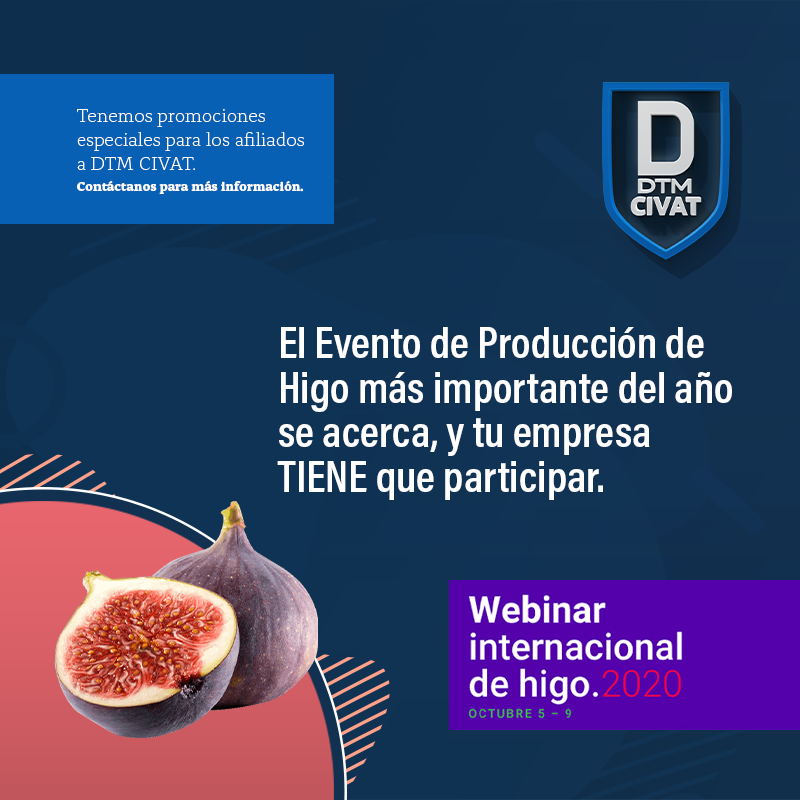 dtmcivat's tweet photo. El Evento de Producción de Higo más importante del año se acerca, y tu empresa TIENE que participar. 

Contáctanos para aparecer en el Webinar Internacional de Higo 2020 Tenemos promociones especiales para los afiliados a DTM CIVAT.
#Higo #Prohigo #ProduccióndeHigo #Webinar https://t.co/gw2kupBTEO