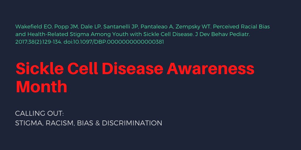 #7 Think racial bias & health-related stigma are only social issues? Wrong! They're also public health issues.  @EmilyOWakefield reported racial bias & stigma are significantly correlated w/ quality of life & how much pain impacts daily activities in AYA's w/  #SickleCell.