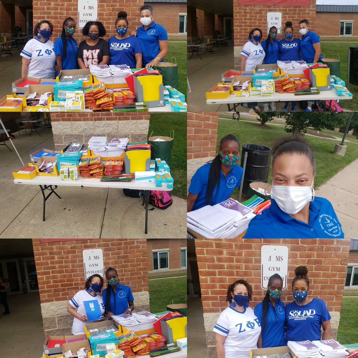 GAHZZetas's tweet photo. Gamma Alpha Eta Zeta Chapter is proud to support our Adopted School, Montgomery Village Middle School as they kicked off school year by donating school supplies. Pictured with GAHZ Chapter Sorors is MVMS Principal Logan. 

#GAHZZetas
#CommunityConscious
#ActionOriented https://t.co/4ZqFPLSRVd