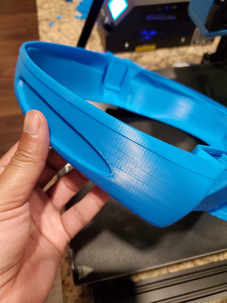 Senjo41A's tweet image. Printing is never just load the filament and go. Issues do come up. The helmet had a layer shift that caused me to trash it. Yet, I wasn't really happy with file, so this allowed me to start fresh. #3Dprinting #PrintingError #CosplayIssues #3DPrintedCosplay #StarWarsHelmet