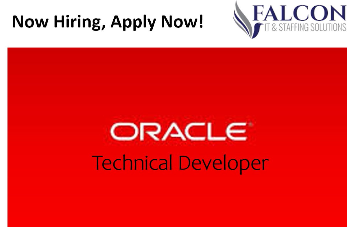 FalconITSS's tweet image. We are #HIRING 🛑 **Retweet it**
#OracleTechnicalDeveloper / Reston, VA
Must be a US Citizen to be considered (IAW Federal Contract Requirements) 
Salary: $130k
Apply: falconitss.com/wp-content/plu…
#OpenToWork #Tech #TechJobs #Oracle #Developer #OracleFinancials #IProcurement #Jobs