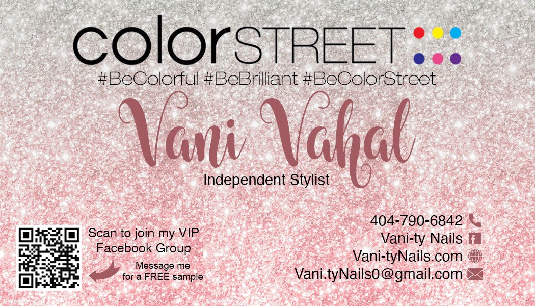 VaniEwing's tweet photo. So excited!! Got my business cards ordered & Iโm ready to slay!! ๐๐
๐ฅฐ #colorstreet #diymani #vanitynails https://t.co/BWk6tuiJ80