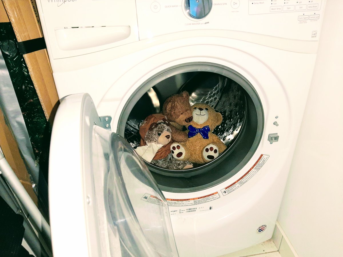2. Lead by example. My cubby Indie wuz scared to go into the washing machine. So I said, "Daddy can go in with you. Daddy will hold you."If he didn't like that he could get handwashed by the human. But cuz I offered, now he luvs the washing machine...