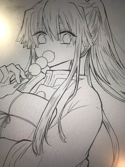 善だけ線画かんりょ!明日は炭さん!( ゜∀゜)o彡° 