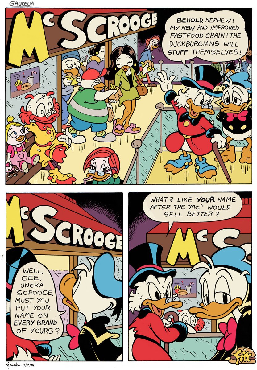 GothHelm's tweet photo. Perhaps my first genuine Disney duck fancomic? I did this one 6 years ago. Starring Scrooge McDuck and Donald Duck... #NobodyArtistClub #Disneycomic #unclescrooge #scroogemcduck #donaldduck #mcscrooge #comic #under500gang #under1kgang #mcdonald https://t.co/u4NzixLd3B