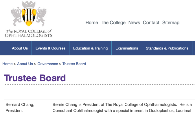 OERMLuk's tweet photo. Bernie Chang deeply bedded in @RCOphth for many years, so no surprise it's his turn to play president - services rendered incl supporting David Moulsdale’s collusion w College to remove me as RSSWG lay adviser in 2015 😎
Full story https://t.co/n1LFKH5rwU
#Optegra #opticalexpress https://t.co/IBtr5cDf5H