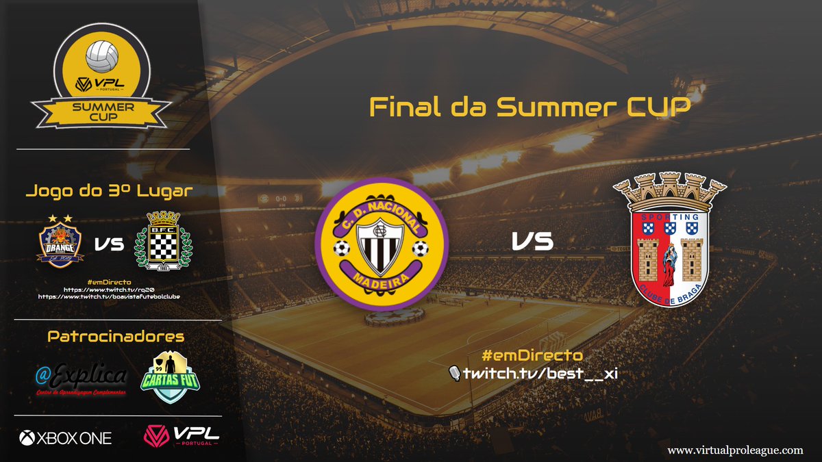 VPLPortugalXbox's tweet photo. 🏐🥤Summer CUP 2020 II Final II Pro Clubes Xbox 🥤 🏐
Hoje a partir das 21horas há emissão especial da #SummerCUP com apoio dos @BestXI_eSports com comentários e relato da grande final e de toda a competição!!!
📺Emissão Especial ll 21horas
🎙️🔴https://t.co/kIzrPNRb55 https://t.co/nDFcPbxdae
