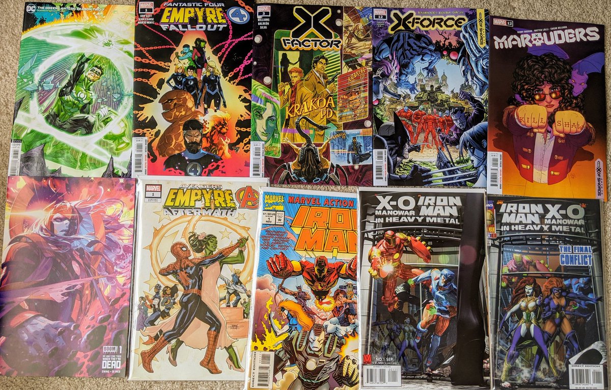 Kurtopolis's tweet photo. Happy #NCBD and #NTYCBD everyone! Some great titles this week! #Empyre wraps up with Aftermath & Fallout. Personally I'm most excited to jump into #marauders. Absolutely loving that cover! #KillShaw what are YOU most excited for?! #showmewhatyougot https://t.co/4Vyr2VtFnf