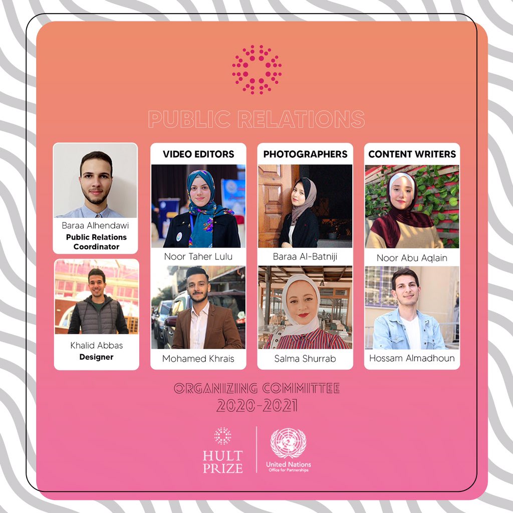AugHultprize's tweet photo. الفريق التنظيمي لمسابقة هالت برايز للدورة 2020-2021 المتكون من مجموعة من طلبة جامعة الأزهر - غزة، الذين لديهم الشغف في التطوير المجتمعي وتمكين الشباب وتعزيز مشاركة الطلبة الفلسطينين في الأحداث الدولية. تعرفوا على الفريق التنظيمي لهالت برايز! https://t.co/d10HtQXPhR