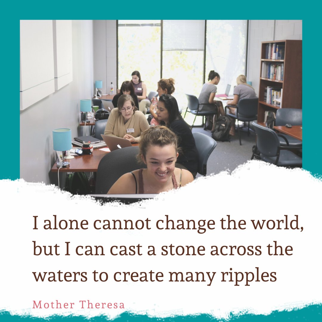 APUWriting's tweet photo. At the Writing Center, we believe that writing is an act that is at is best when done in community. This is why we work together to support our clients, create resources, and develop an ever-evolving praxis—"Together we can create many ripples." #TWCthere4me https://t.co/qx3z8dzBUw