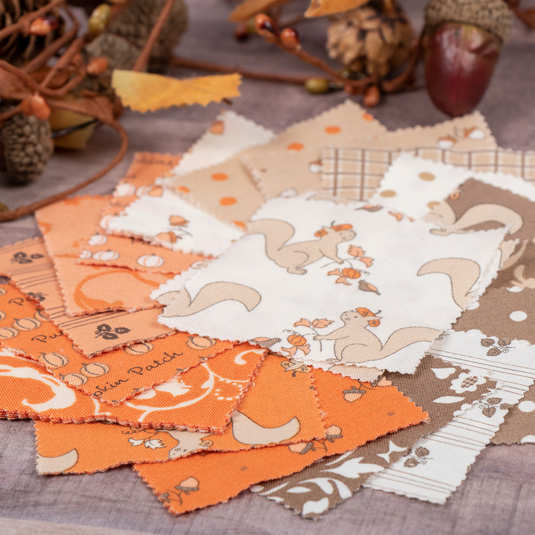 You’ll go nuts over these cute color combinations! Have some fun with these autumn hues in eight different prints with Squirrelly Girl by Bunny Hill Designs for Moda Fabrics.⁠
⁠
⁠
Shop:[ow.ly/3T0w50BlVsr]