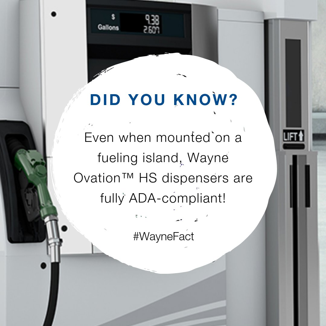 DoverFS's tweet photo. Did you know that even when mounted on a fueling island, Wayne Ovation® HS ultra-high-capacity fuel and DEF dispensers are fully ADA-compliant? Learn more at https://t.co/mmYTELSSP3 #WayneFuelingSystems #DoverFuelingSolutions #FactFriday https://t.co/PrprCgCpAx