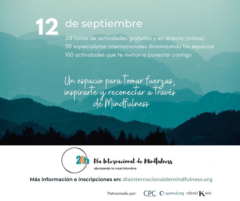 _mindgazing's tweet photo. Un evento de 24 horas, gratuito, que se iniciará el 12 de sept. a las 18h. Con especialistas internacionales para ofrecer diferentes actividades de #mindfulness…todas ellas en directo y online.
Inscríbete: https://t.co/cJiOGQDDd8
 #mindfulnessonline #practicamindfulness https://t.co/FIEgvR4u7Q