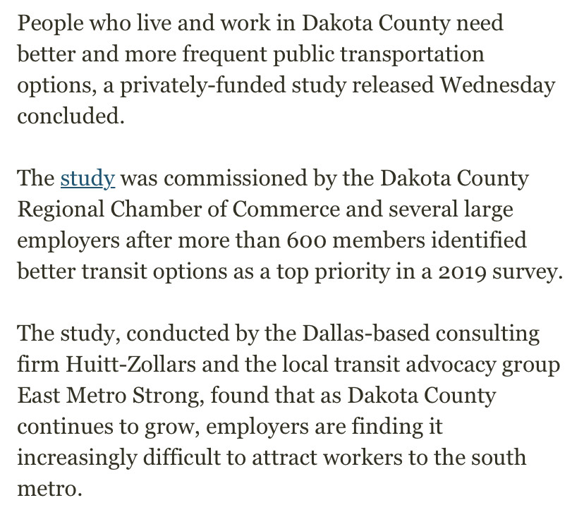 EastMetroStrong's tweet photo. Dakota County's big employers say better transit is a priority; @dcrchamber recommendations today show how. 

 https://t.co/9LN2w2MuKU https://t.co/Fobsrsr2P3