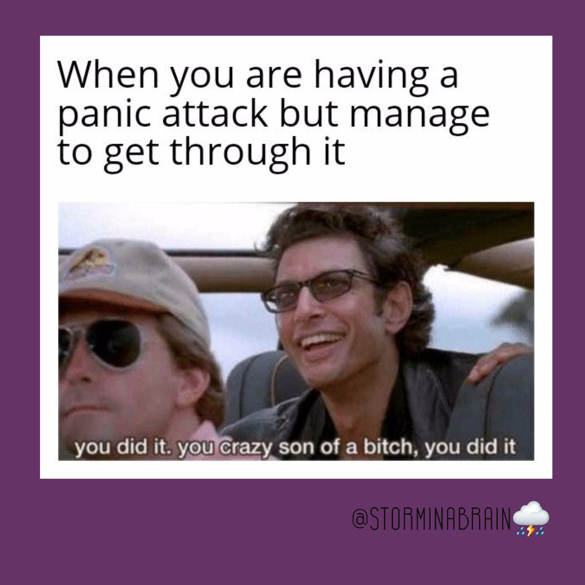 StormInABrain1's tweet photo. We're not too far away from the weekend!
If you're struggling just keep taking it one day, hour, minute or second at a time. 💜
⛈
#storminabrain #mentalhealth #mentalhealthawareness #anxiety #anxietyawareness #panicattacks #mentalhealthmemes #anxietymemes #irrationalthoughts https://t.co/sTZp1QAThP