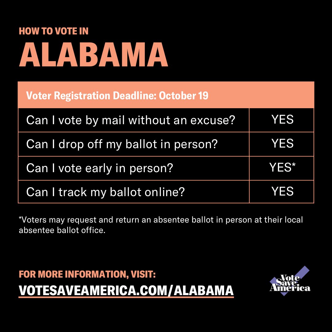 Alabama  http://votesaveamerica.com/alabama 