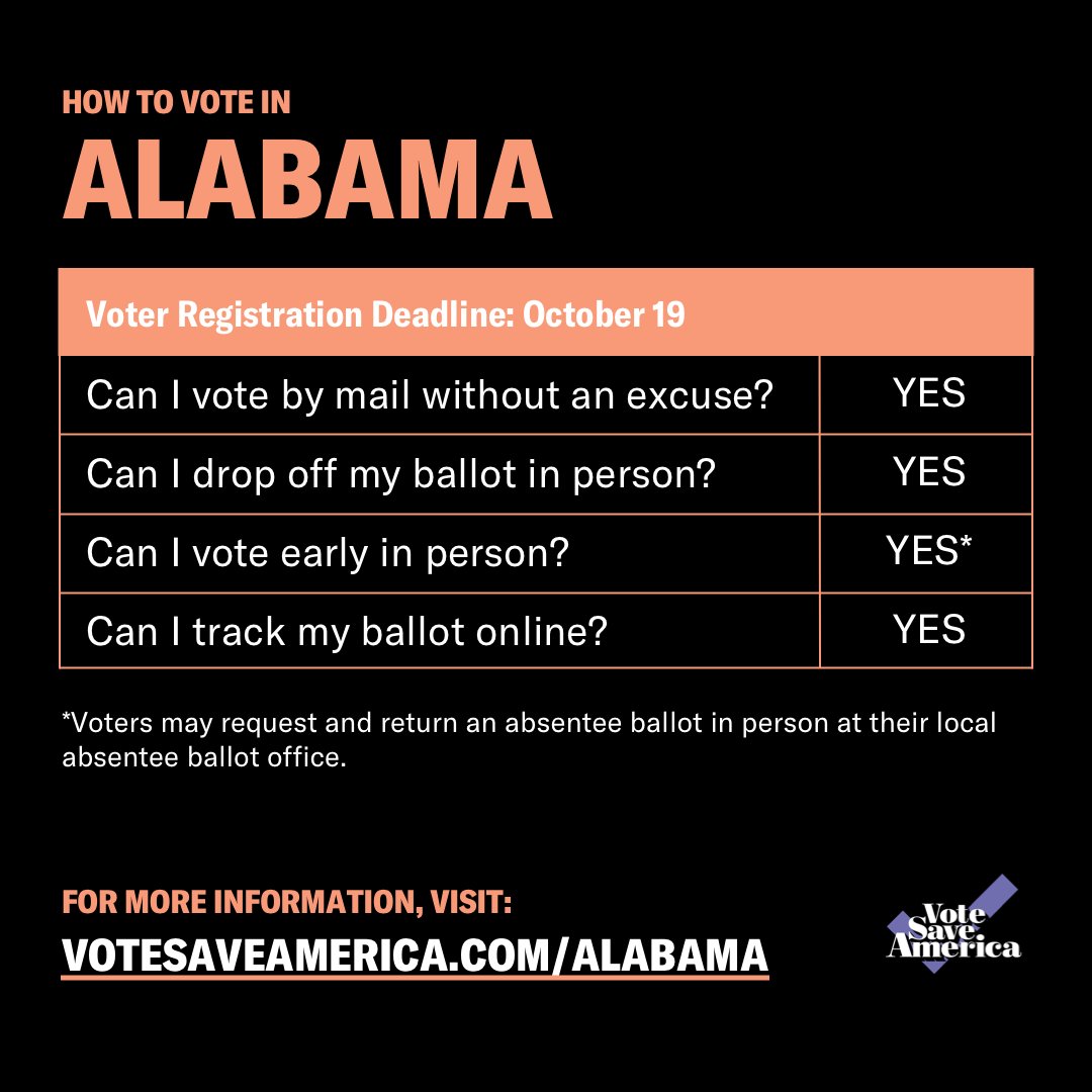 Alabama  http://votesaveamerica.com/alabama&nbsp;
