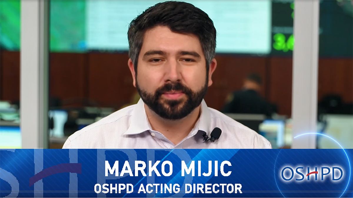 CA_HCAI's tweet photo. Acting Director @MarkoMijic returns for another installment of our Monthly News Update video series! This month he talks emergency response operations, funding opportunities for healthcare pros, new #prescriptiondrug data, and more! https://t.co/m1VIcePKuV #OSHPD #September https://t.co/fL0ELVQYGo