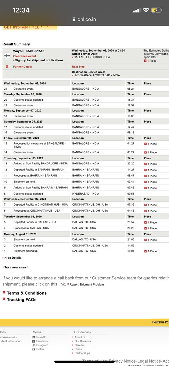 nishanthkasuva's tweet photo. @DHLsupplychain @DHLUS @DHLAmericas @DHL_India is this how dhl works no follow up with the receiver if there is any query raised by govt officials. DHL only looks for money not service they got the shipping charges let the parcel go to hell they don’t care is that how DHL work ? https://t.co/mJKuX8LO6o