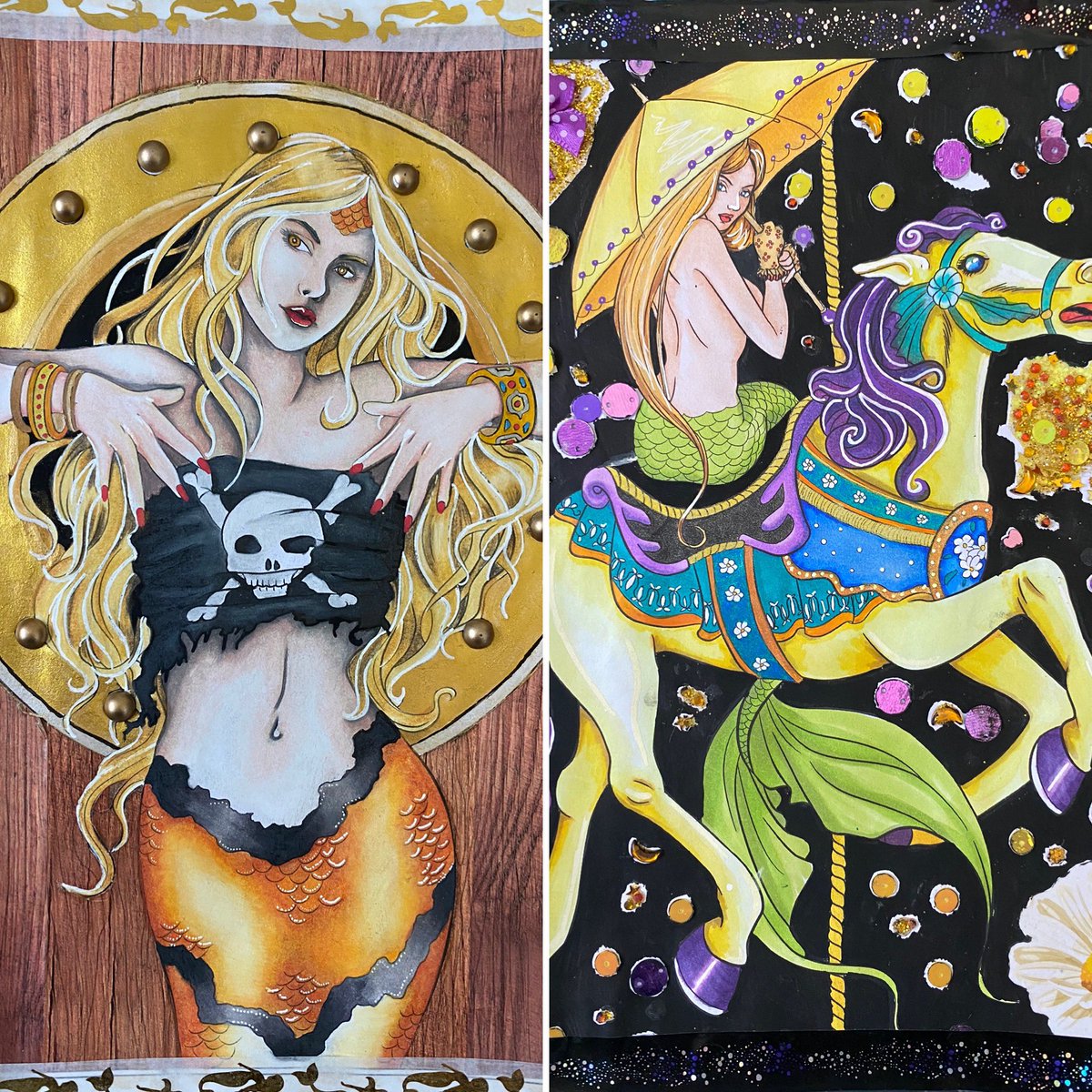katscolouring's tweet photo. I finished my first colouring book today! @selinafenech’s Mythic Mermaids 🥰 video here: https://t.co/OPQPiJGO8V or here https://t.co/hQFuNLTrAE https://t.co/PygltGX8DZ