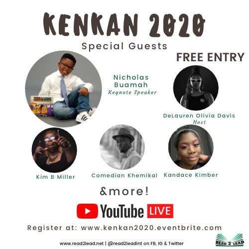 read2leadint's tweet photo. THIS Saturday is Kenkan 2020, our FREE VIRTUAL Arts &amp; Culture Showcase! Tune in for dance, poetry, music, and more! It is completely FREE and you can register via Eventbrite at: https://t.co/divqeA0hlY!
#read2lead https://t.co/qtfIIPJj5H