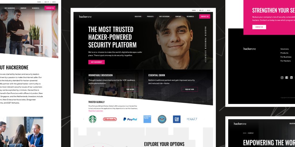 Old friends, new challenges. We loved working with <a href="/hacker0x01/">HackerOne</a> on their website. We put the focus on the hackers who help protect Fortune 500 companies. Stop what you are doing and check out their website at hackerone.com.