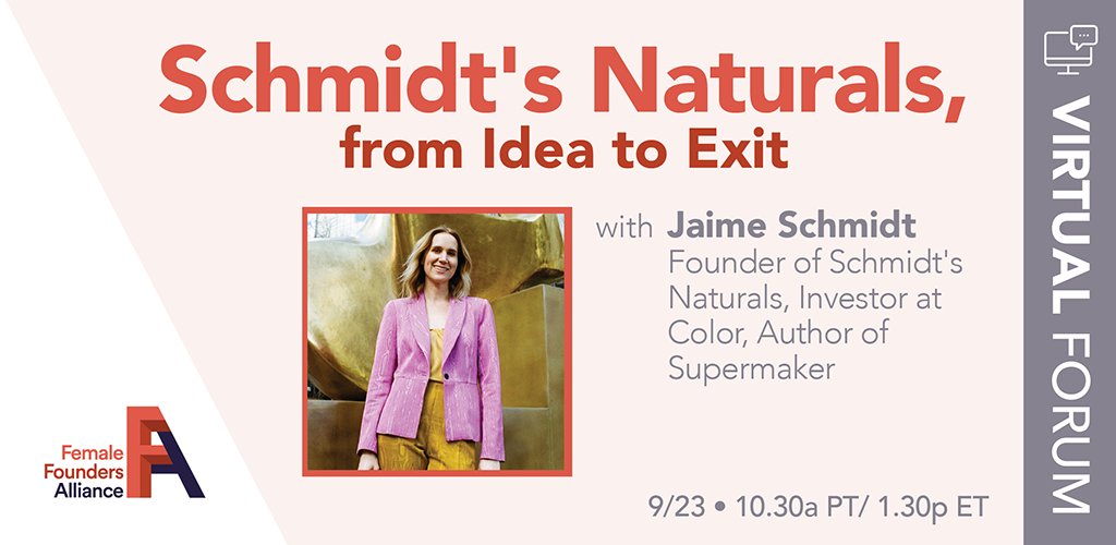 FFA's monthly #VirtualForum is back! Join us with DTC guru <a href="/jaimeschmidt/">Jaime Schmidt</a> to hear about her journey as an entrepreneur and lessons she's learnt along the way on what makes a successful consumer business. Sign up for free: bit.ly/2F4QZDW