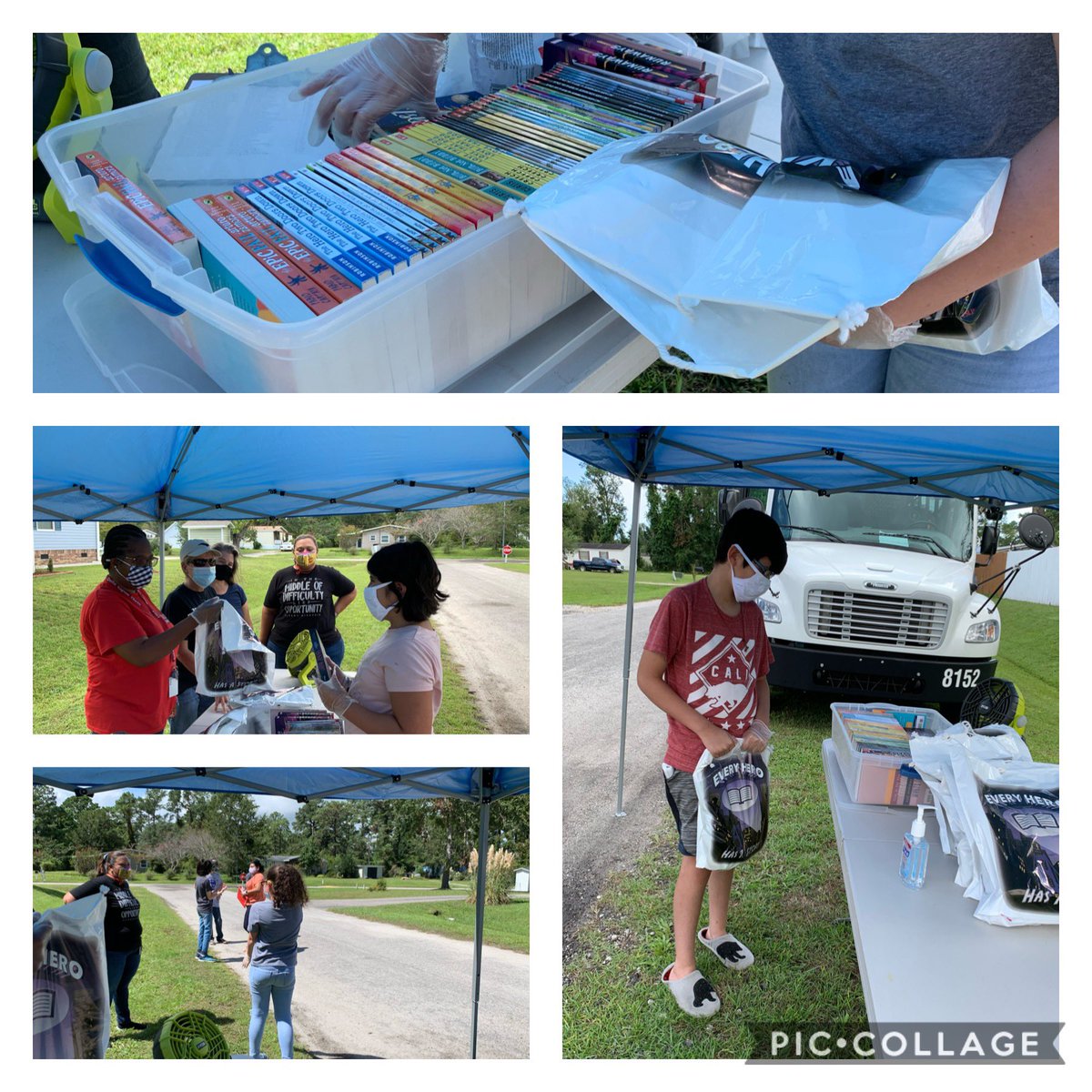 Great turnout in the Mission Hills Community!  Excited to put books and science into the hands of students.  <a href="/LizRappold/">Liz Rappold</a> <a href="/CNPratt4/">Christinna Natallia</a> @kathrynsmith@mswiggs_ and my favorite gator <a href="/MGMS_Librarian/">Lori Winner</a> #traskmiddle #bettertogether #nhcschat