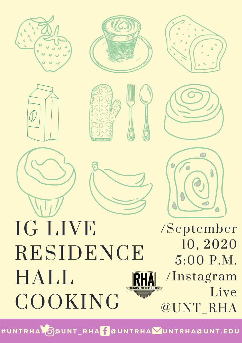UNT_RHA's tweet photo. Join our Instagram live tomorrow where Amanda will be teaching how to make an oreo cake and smores dip in your residence hall room! https://t.co/HbsbcaZLZJ