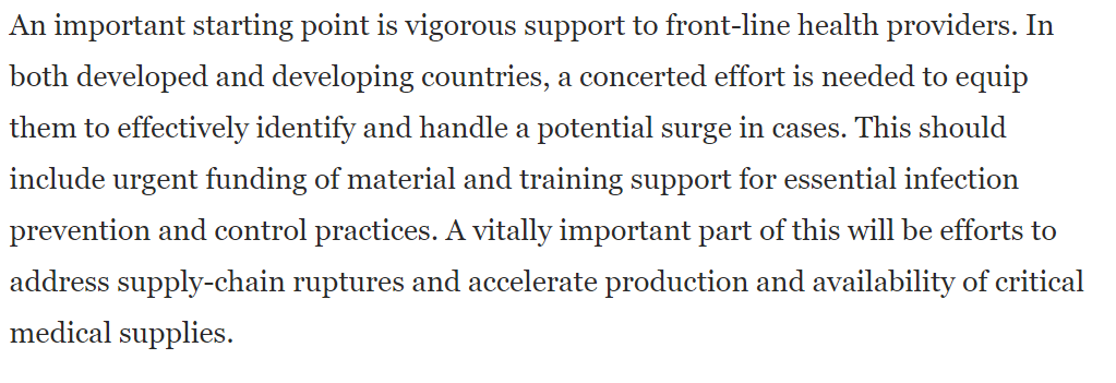 Earlier risk warning by Trump also would have triggered earlier preparedness by US hospitals. As I wrote in early Feb, there was a window to begin prepping health facilities for the possibility of a surge.  https://www.washingtonpost.com/outlook/2020/02/04/its-time-no-regrets-approach-coronavirus/
