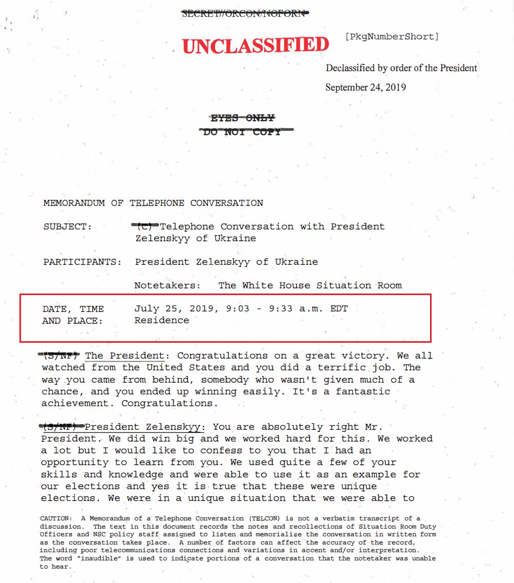 7) The day after Mueller testified before the Senate, POTUS had a phone call with Ukrainian President Zelensky.Although nothing illegal was said on the call, a member of the National Security Council filed a whistleblower complaint. https://www.whitehouse.gov/wp-content/uploads/2019/09/Unclassified09.2019.pdf