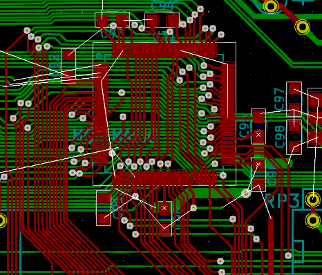 oh look i'm almost done routing the traces. the part around the CPLD is getting gnarly though. i think it's time to rearrange the I/O pin assignments.