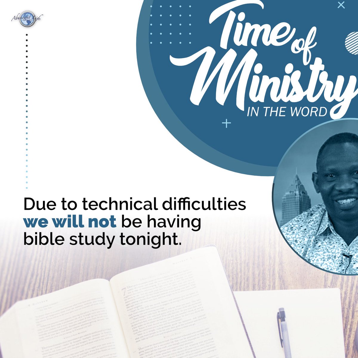 aliconline's tweet image. Due to technical difficulties, we will not be having bible study tonight. Please take some time to review the previous message and pray. See you next week.

#biblestudy #timeintheword #kayodetadese #aliconline #divineprovision #personaltime #pray #stayconnected #stayintheword
