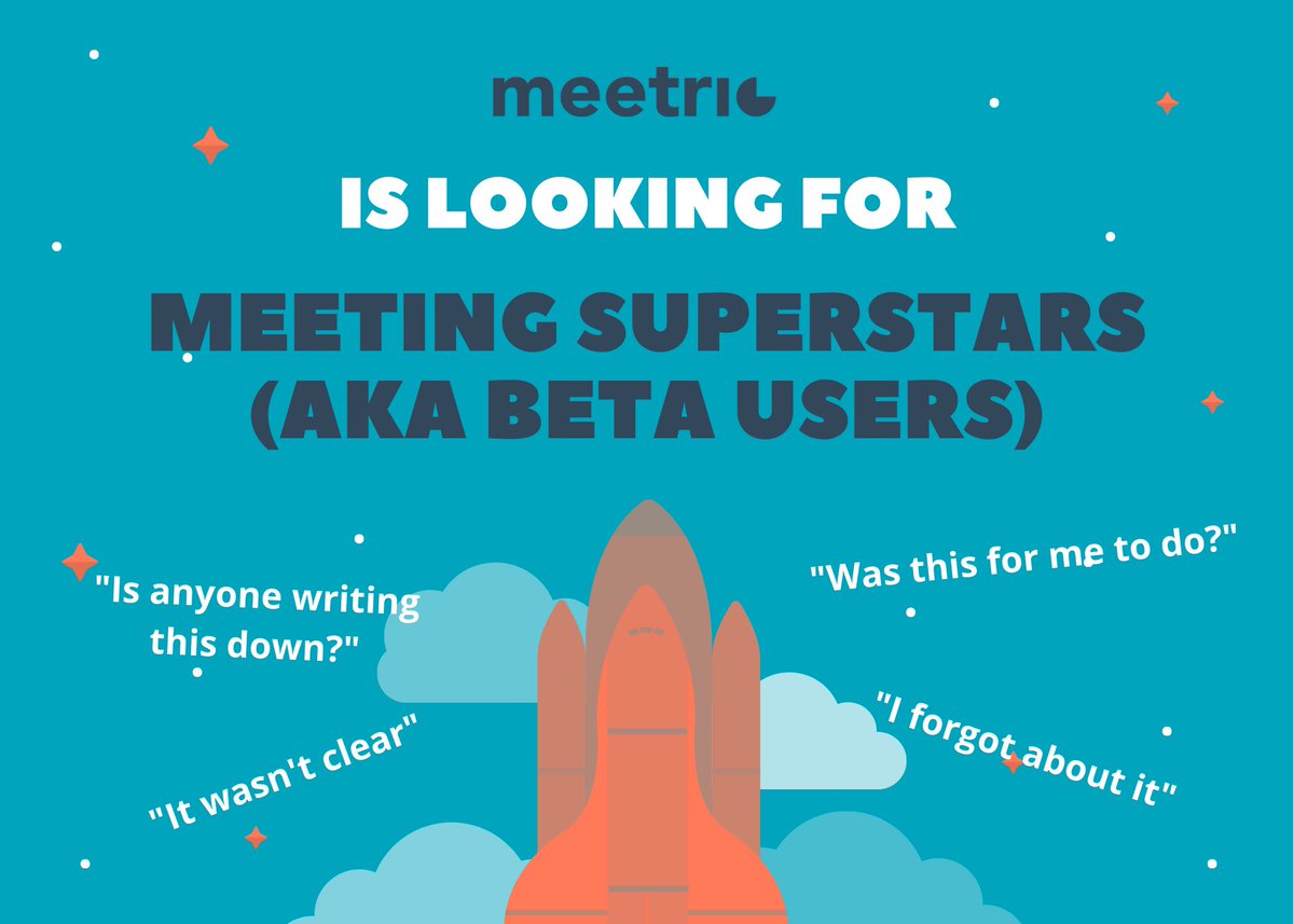 lemj23's tweet photo. A few months back I cofounded @meetricapp because I was tired of the poor follow-up on meeting actions. We've been hard at work building a product to solve this problem and we're now looking for Beta Users to try it out and give us feedback! Sign up at https://t.co/C31NlsVgOD https://t.co/q3V5AkjLZa