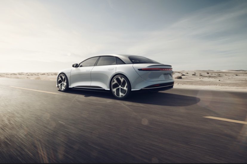 Thoughts on Lucid Air? It has 1080 HP, 2.5 sec 0-60 and a 1/4 mile of 9.9 secs. It has 517 miles of range and It can receive 300 miles of range in 20 minutes thanks to the 900V architecture and 300kW max charging speed as well as the Air has V2G and V2V. The Air will start at 80K