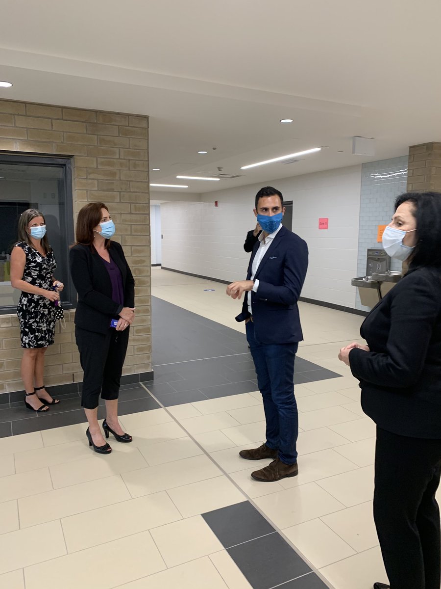 Just prior to <a href="/HaltonDSB/">HDSB</a> back to school <a href="/Effie_ONB/">Effie Triantafilopoulos</a> &amp; #MinisterofEducation <a href="/Sflecce/">Stephen Lecce</a> were welcomed and toured new <a href="/ddwhdsb/">Dr. David R. Williams Public School</a> which will see its first students tomorrow.  @navnandaoaktown