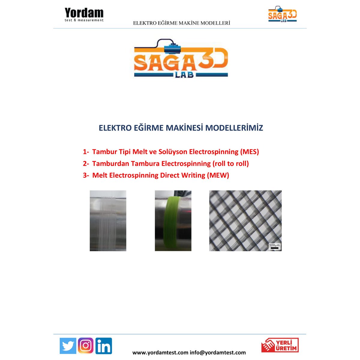 saga3dlab's tweet photo. Saga3dLab  Electrospinning Catalog
#meltelectrospinning #eritmeelektroeğirme #elektroeğirme #electrospinning #drumtypeelectrospinning #rolltorollelectrospinning #meltelectrowriting #tissueengineering #nanosensor #nanomaterial https://t.co/wEDz8dSPIx