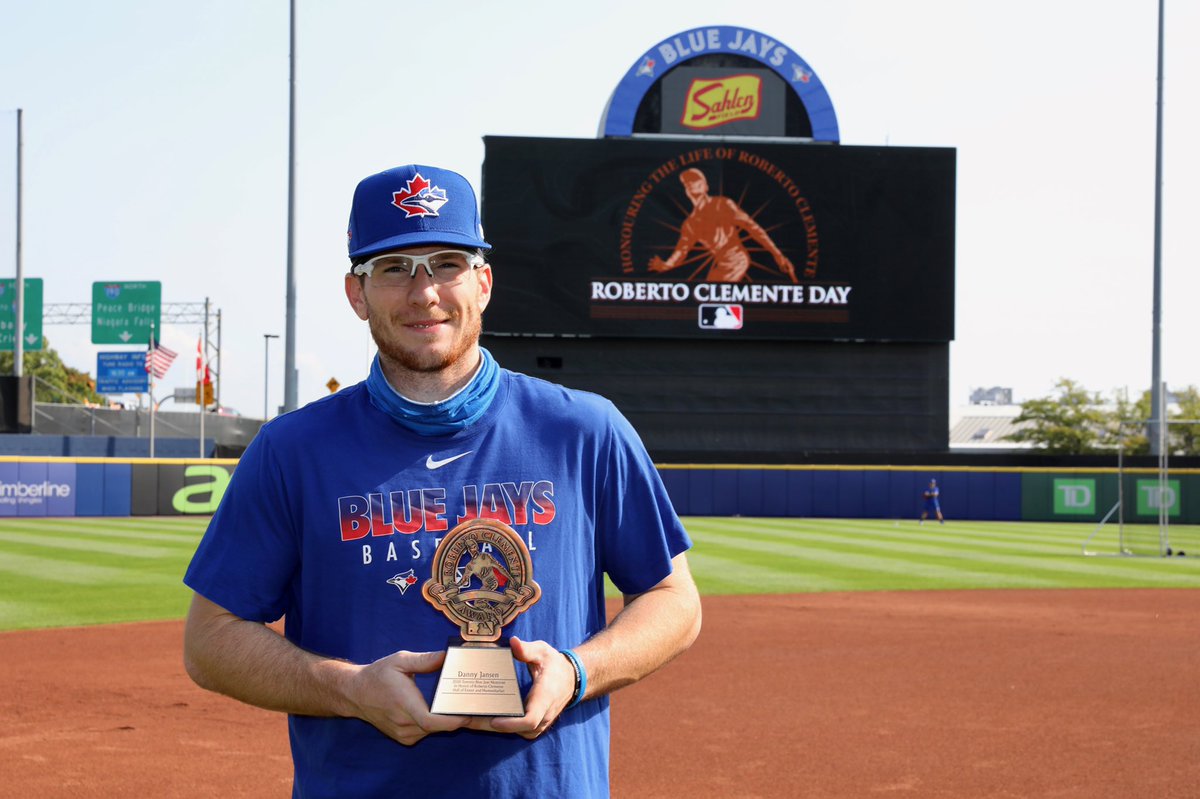 BlueJays's tweet photo. We're proud to honour Danny Jansen as this year’s Roberto Clemente Award nominee! 👏

Vote for Jano at https://t.co/ziSBItWWhj https://t.co/B7Vgh37LyD