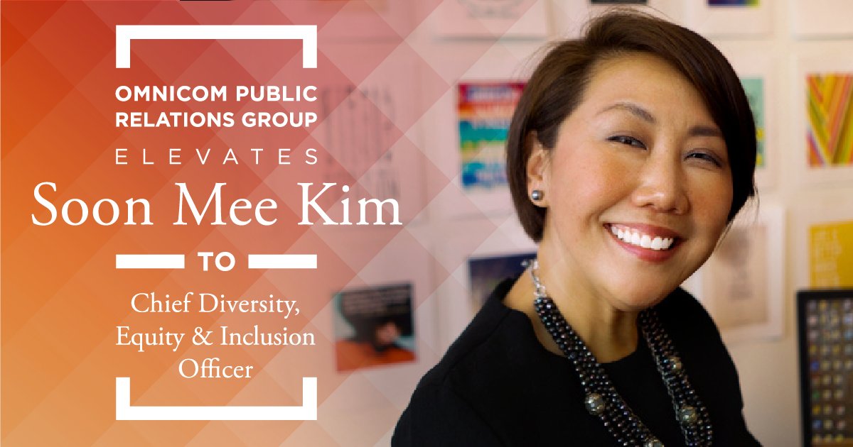 porternovelliNA's tweet photo. Today, we're excited to celebrate Soon Mee Kim, our EVP of Global Diversity, Equity &amp; Inclusion, as she begins her new role as @Omnicom Public Relations Group's Chief DE&amp;I Officer. Thank you for 15 years of dedication to DE&amp;I with our agency and congratulations, @SoonMeeKim! https://t.co/nFodeo7KMx